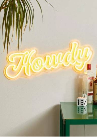 howdy neon sign