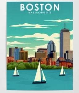 boston travel poster